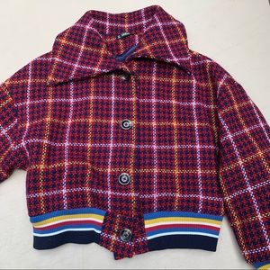NWOT cropped tweed colorful jacket/L